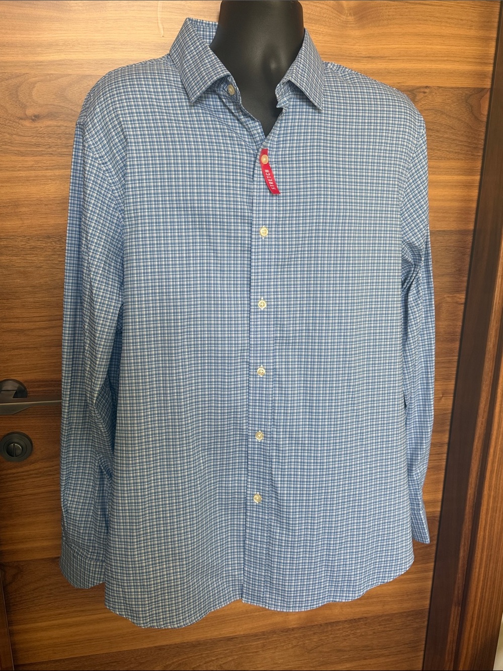 Chaps Performance Blue and White Check Men's Button-Down Shirt